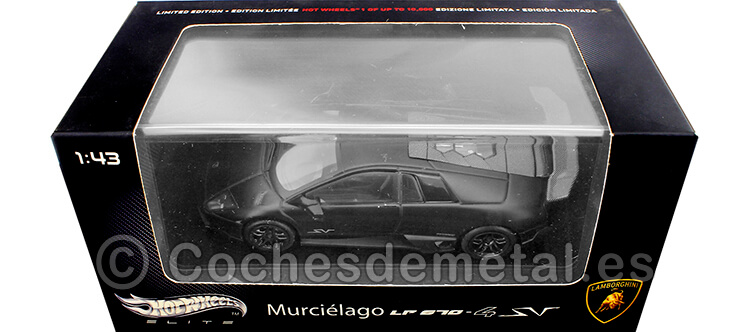 2013 Lamborghini Murcielago LP670-4 SV Negro mate 1:43 Hot Wheels Elite T6936