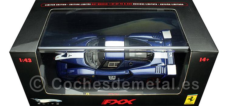 2005 Ferrari FXX Azul Metalizado/Blanco 1:43 Hot Wheels Elite N5606