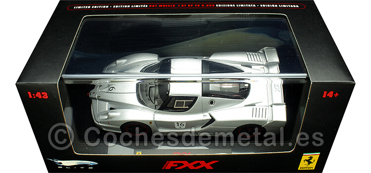 2005 Ferrari FXX Plateado 1:43 Hot Wheels Elite N5609