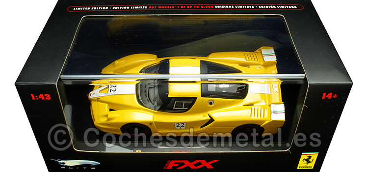 2005 Ferrari FXX Amarillo/Blanco 1:43 Hot Wheels Elite N5612