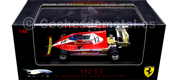 1978 Ferrari F312 T3 Winner GP Canada G. Villeneuve 1:43 Hot Wheels Elite T6272