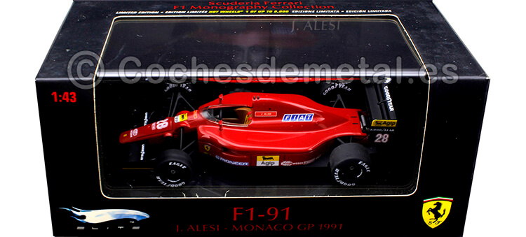 1991 Ferrari F1-91 GP Monaco J. Alesi 1:43 Hot Wheels Elite T6280