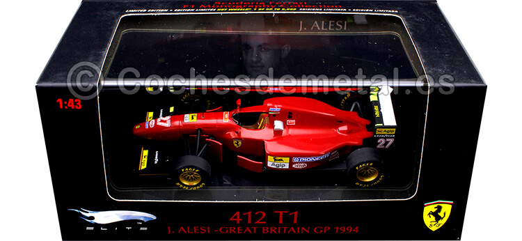 1994 Ferrari F412 T1 GP Brithish Alesi 1:43 Hot Wheels Elite T6284