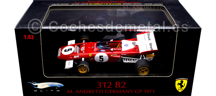 1971 Ferrari F312 B2 Winner GP Germany M. Andretti 1:43 Hot Wheels Elite T6938