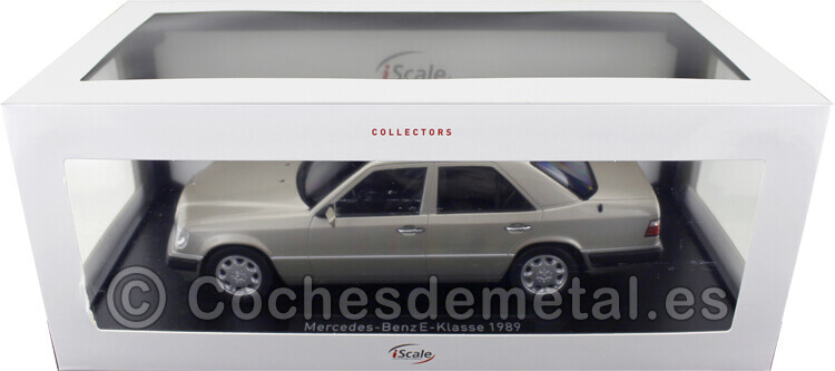 1989 Mercedes-Benz Clase E (W124) Plata Ahumada 1:18 iScale 11800000055