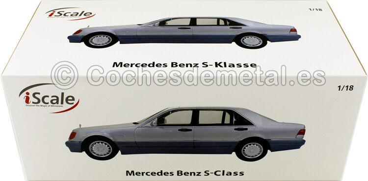 1994 Mercedes-Benz S500 (W140) Gris Plata 1:18 iScale 11800000046