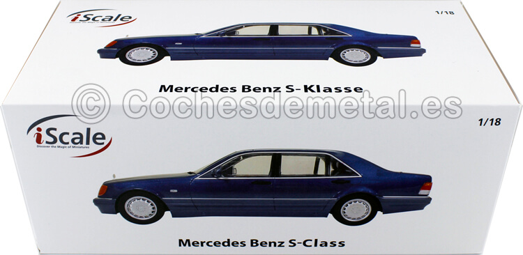 1994 Mercedes-Benz S500 (W140) Azul Gris 1:18 iScale 11800000049