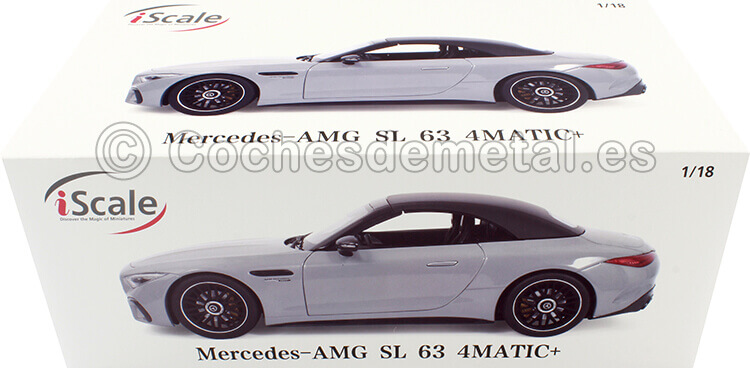 2022 Mercedes-Benz AMG SL 63 4Matic Convertible (R232) Alpino Grau 1:18 iScale 180053