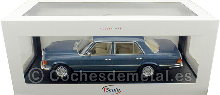 1975 Mercedes-Benz Clase S 450 SEL 6.9 (W116) Azul Metalizado 1:18 iScale 18084