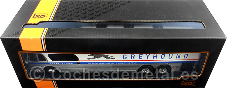 1956 GMC Scenicruiser Greyhound Blanco/Plateado 1:43 IXO Models BUS027LQ