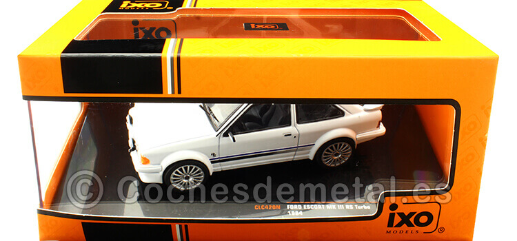 1984 Ford Escort MK III RS Turbo Blanco 1:43 IXO Models CLC420N