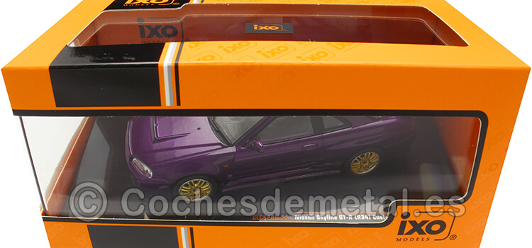 2002 Nissan Skyline GT-R (R34) Custom RHD Púrpura Metalizado 1:43 IXO Models CLC526N.22