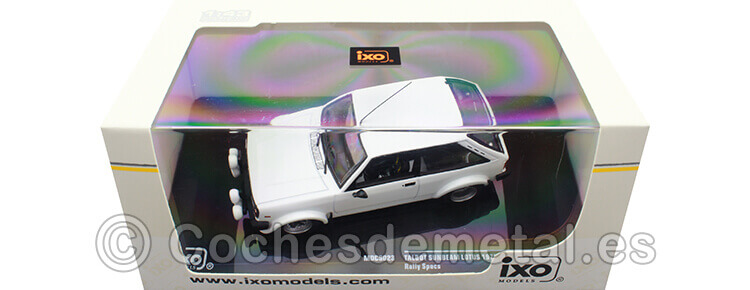 1979 Talbot Sunbeam Lotus Plain Body Version, inklusive 4 Ersatzräder und extra Scheinwerfer Blanco 1:43 IXO Models MDCS023