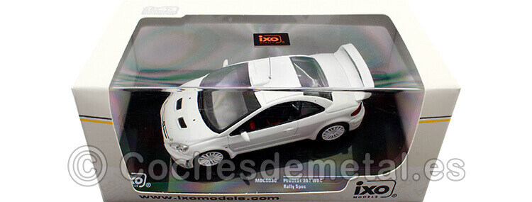 Peugeot 307 WRC 2 set of wheels and tyres and extra rear spoiler Blanco 1:43 IXO Models MDCS030