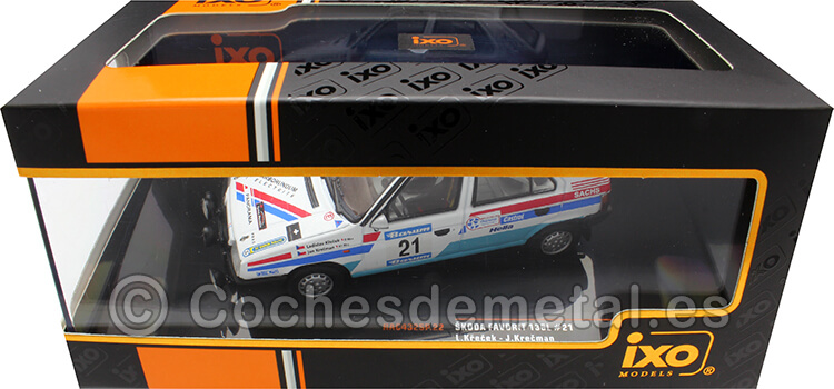 1990 Skoda Favorit 136L Nº21 Krecek/Krecman Rally Barum 1:43 IXO Models RAC432SP.22