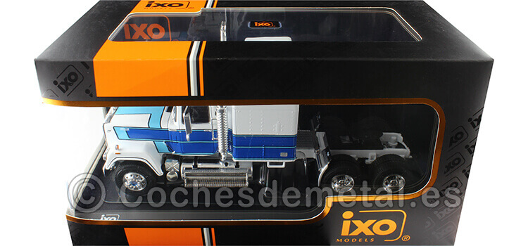 1985 Cabeza Tractora MACK Superliner Magnum de 3 Ejes Blanco/Azul 1:43 IXO Models TR165.22
