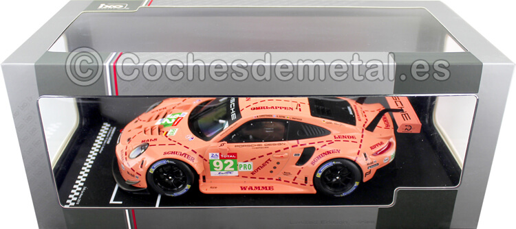 2018 Porsche 911 (991) RSR Winner 24h LeMans 92 Pink Pig 1:18 IXO Models LEGT18003