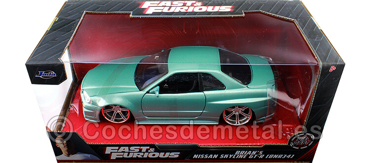 1999 Nissan Skyline GT-R Fast & Furious Verde Metalizado 1:24 Jada Toys 253203066