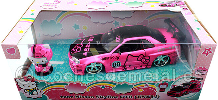 2002 Nissan Skyline GTR (BNR34) Hello Kitty 1:24 Jada Toys 253245003