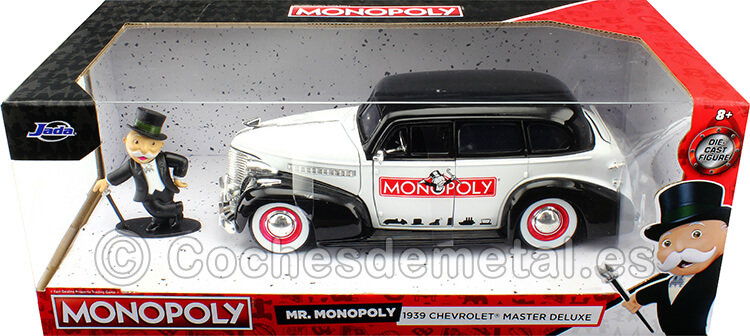 1939 Chevrolet Master + Figura Mr. Monopoly Negro/Blanco 1:24 Jada Toys 33230 253255048