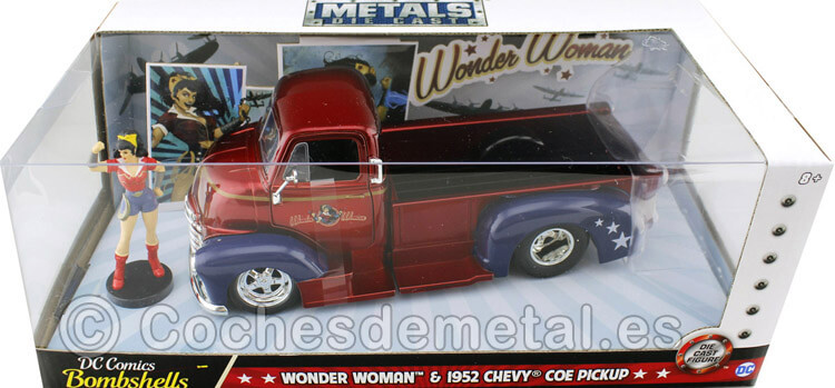 1952 Chevrolet COE Pickup + Figura Wonder Woman 1:24 Jada Toys 30453