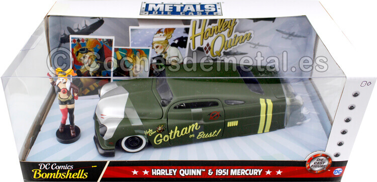1951 Mercury Coupe + Figura Harley Quinn 1:24 Jada Toys 30456