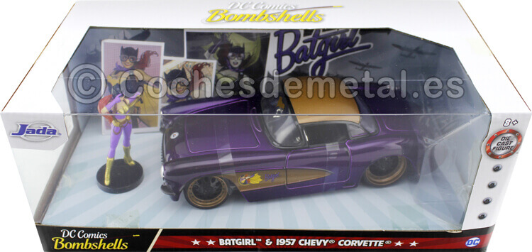 1957 Chevrolet Corvette + Figura Batgirl 1:24 Jada Toys 30457