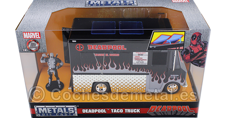 2016 Foodtruck Taco Truck + Figura Deadpool Negro 1:24 Jada Toys 30540
