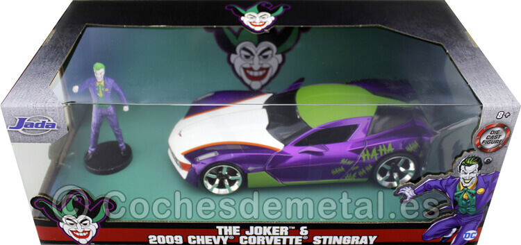 2009 Chevrolet Corvette Stingray + Figura Joker 1:24 Jada Toys 31199