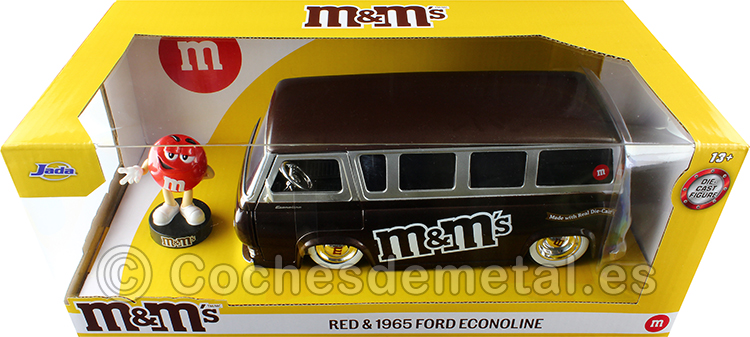 11965 Ford Econoline + Figura M&Ms Rojo Marrón/Plateado 1:24 Jada Toys 32027 253255065