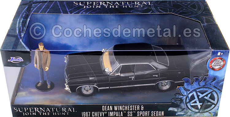1967 Chevrolet Imapala SS + Figura Dean Winchester Supernatural 1:24 Jada Toys 32250