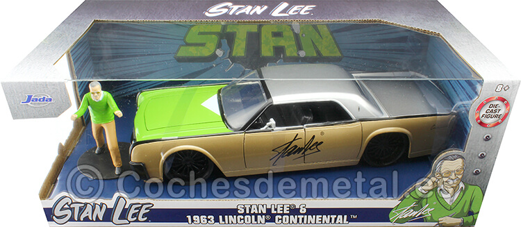 1963 Lincoln Continental + Figura Stan Lee Fundador Marvel Comics 1:24 Jada Toys 32778