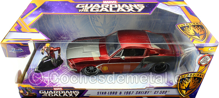 2014 Shelby GT-500 + Figura Star-Lord Marvel, Guardianes de La Galaxia 1:24 Jada Toys 32915/253225019
