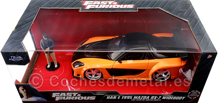 2006 Mazda RX-7 Fast & Furious + Figura Han Naranja/Negro 1:24 Jada Toys 33174/253205002