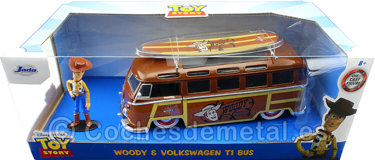 1963 Volkswagen VW T1 Bus + Fgura Woody Toy Story 1:24 Jada Toys 33176/253155000