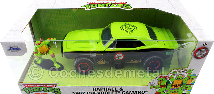1967 Chevrolet Camaro + Raphael Tortugas Ninja 1:24 Jada Toys 33386 253285001
