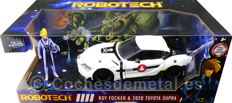 2020 Toyota Supra + Figura Roy Focker Serie de TV Robotech 1:24 Jada Toys 33682/253255052