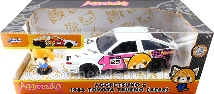 1986 Toyota Trueno AE86 Nº25 Serie de TV Aggretsuko + Figura Aggretsuko 1:24 Jada Toys 33725/253255056