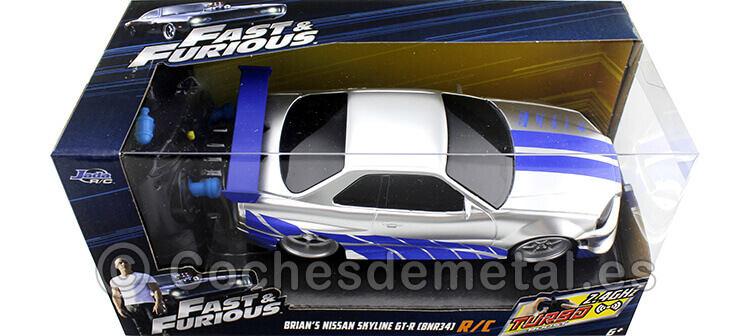 2002 Nissan Skyline GT-R BNR34 Fast & Furious Radio Control 1:24 Jada Toys 99371