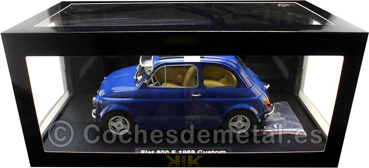 1968 Fiat 500 F Custom Con Techo Corredizo Azul Oscuro 1:12 KK-Scale KKDC120063