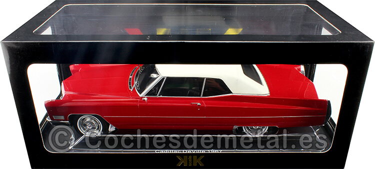 1967 Cadillac DeVille Con Techo Duro Rojo/Blanco 1:18 KK-Scale 180319