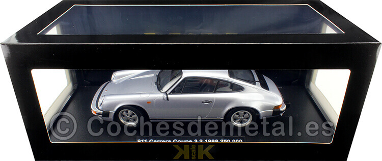1988 Porsche 911 Carrera Coupe 3.2 Plateado Aniversario 250.000 911 1:18 KK-Scale 180711