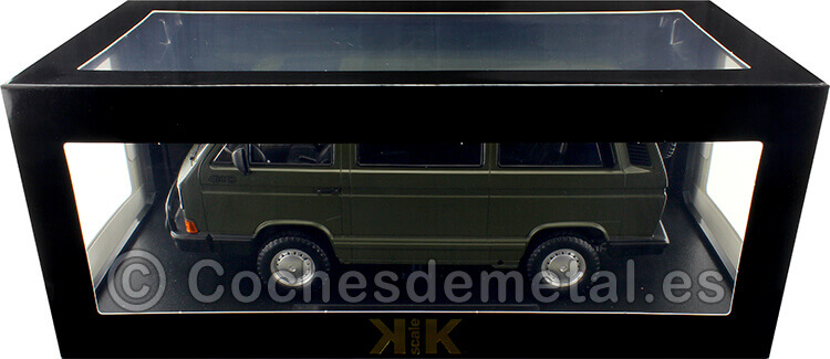 1987 Volkswagen Bus T3 Syncro Verde Oscuro Mate 1:18 KK-Scale 180963