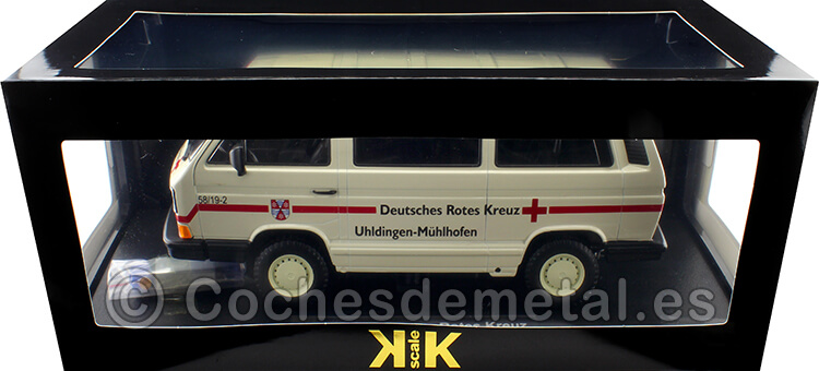 1987 Volkswagen Bus T3 Syncro Cruz Roja Alemana 1:18 KK-Scale KKDC180968