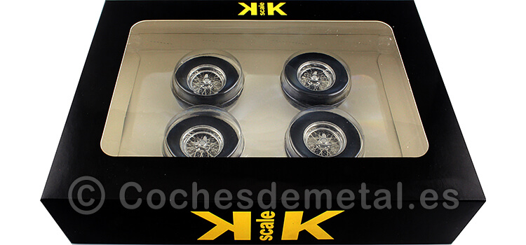 Set 4 Ruedas Porsche Plata/Negro 1:18 KK-Scale KKDCACC002