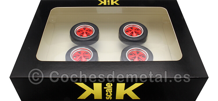 Set 4 Ruedas Porsche 911 Carrera Clubsport Rojo 1:18 KK-Scale KKDCACC023