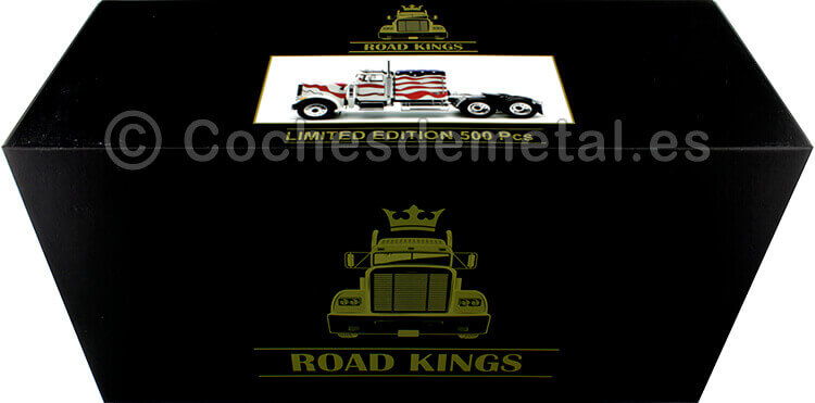 1967 Camión Peterbilt 359 Nariz de Toro Bandera EE.UU. 1:18 Road Kings 180082