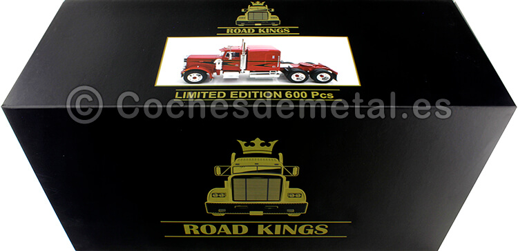 1967 Camión Peterbilt 359 Nariz de Toro Rojo/Negro 1:18 Road Kings 180086
