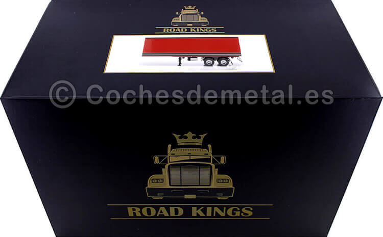 1960 Trailer Semirremolque Caja de 2 Ejes Rojo/Negro 1:18 Road Kings 180166