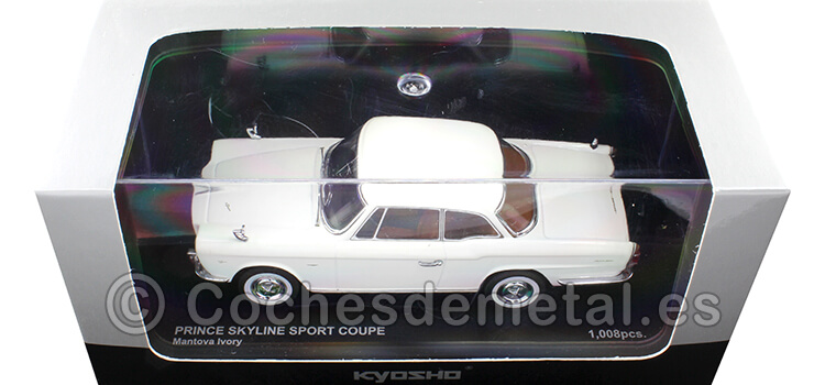 1962 Nissan Prince Skyline Sport Coupe Blanco 1:43 Kyosho 03231W